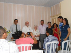 The professors and other people involved with the seminary are being introduced to the new students